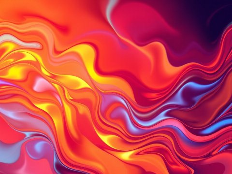 Vibrant Abstract Flow of Fiery Colors