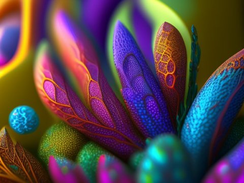 Vibrant Abstract Organic Shapes in 3D