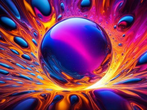 Vibrant Abstract Sphere with Dynamic Color Flow