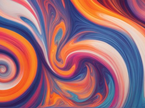 Vibrant Abstract Swirling Color Waves