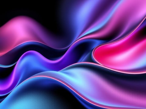 Vibrant Abstract Waves in Blue and Pink Hues