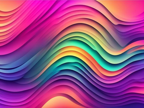 Vibrant Abstract Waves in Bright Gradient Colors