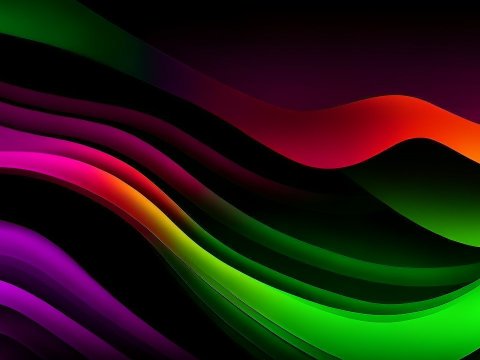 Vibrant Abstract Waves in Red, Yellow, Green, and Purple