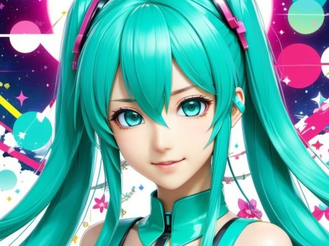 Vibrant Anime Girl with Turquoise Twin Tails