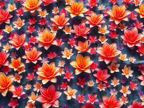 Vibrant Blooming Flowers Pattern