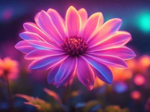 Vibrant Close-Up of a Glowing Pink Flower in Soft Focus