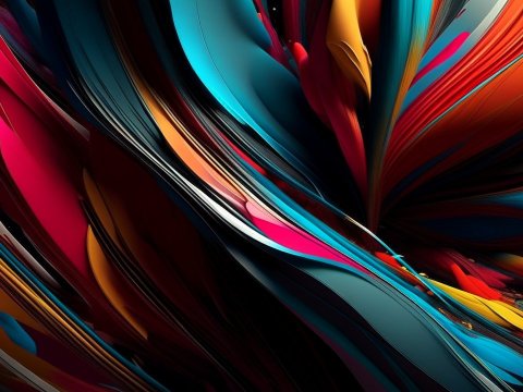Vibrant Flowing Abstract Waves in Ultra Detail