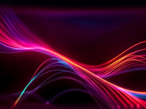 Vibrant Flowing Neon Light Waves
