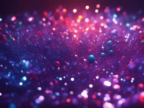 Vibrant Light Reflections on Particle Field