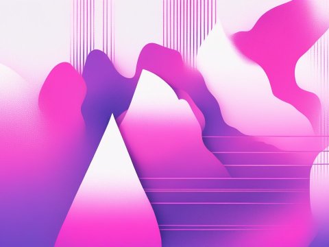 Vibrant Pink and Purple Abstract Landscape