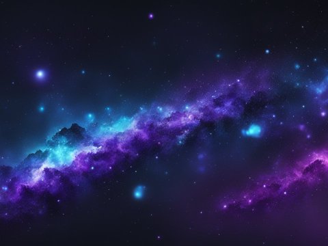 Vibrant Purple and Blue Galaxy in Deep Space