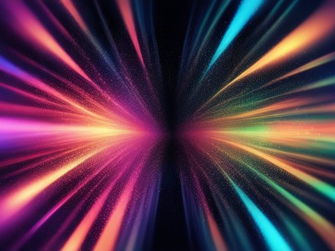 Vibrant Radiant Beams of Light in Abstract Space