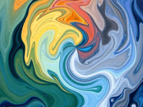 Vibrant Swirling Abstract Color Flow