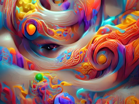 Vibrant Swirling Abstract Colorful Art