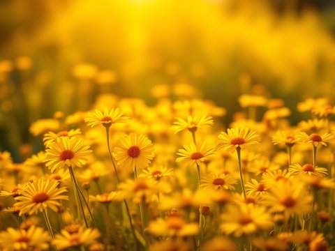 Vibrant Yellow Daisies in a Summer Meadow