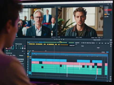 Video Editing Workflow on a Computer Screen