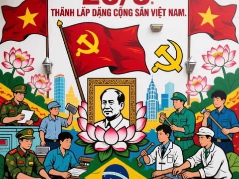 Vietnam Communist Party Founding Celebration Poster