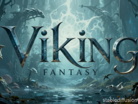 Viking Fantasy Movie Title in Mystical Forest