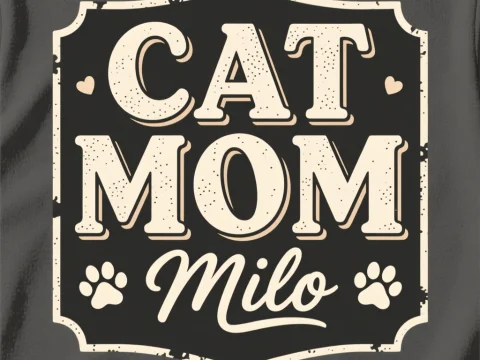 Vintage Cat Mom Milo T-Shirt Design