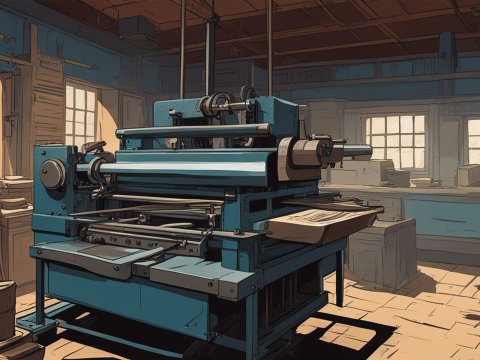 Vintage Printing Press in Historic Workshop
