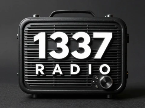 Vintage Style 1337 Radio with Bold White Letters