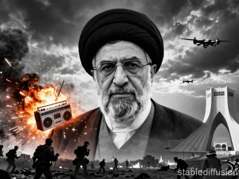 War Legacy with Dramatic Portrait and Explosions