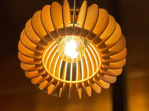 Warm Glowing Wooden Pendant Light