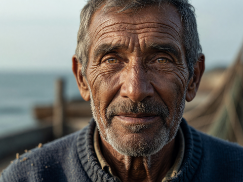 Weathered Eyes of the Eternal Fisherman