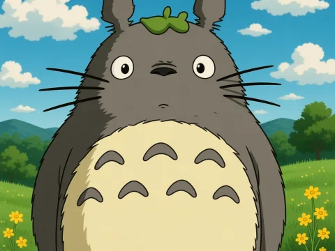 Whimsical Forest Creature in a Sunny Meadow