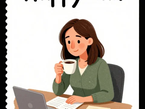 Woman Enjoying Coffee While Working at Desk