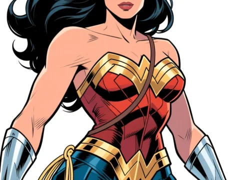 Wonder Woman in Classic Comic Style