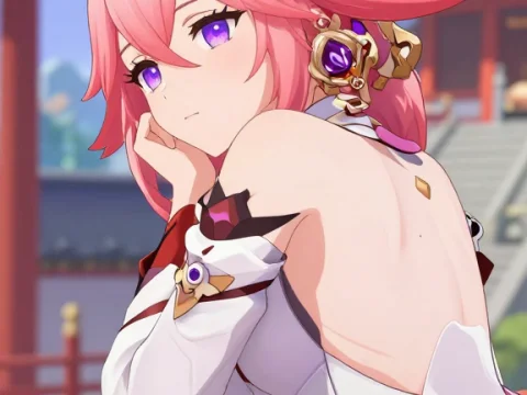 Yae Miko Character Portrait in Traditional Setting