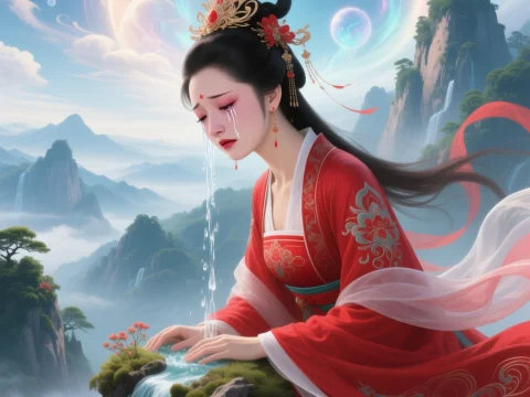 Yang Guifei Crying Amidst Mystical Mountains