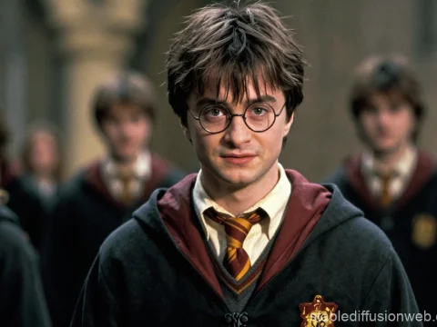 Young Wizard in Hogwarts Uniform