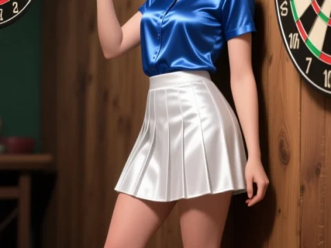 Young Woman Playing Darts in a Cozy Room